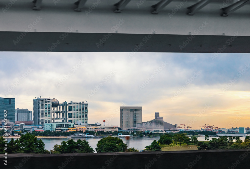 View of Odaiba bay in Tokyo, Japan