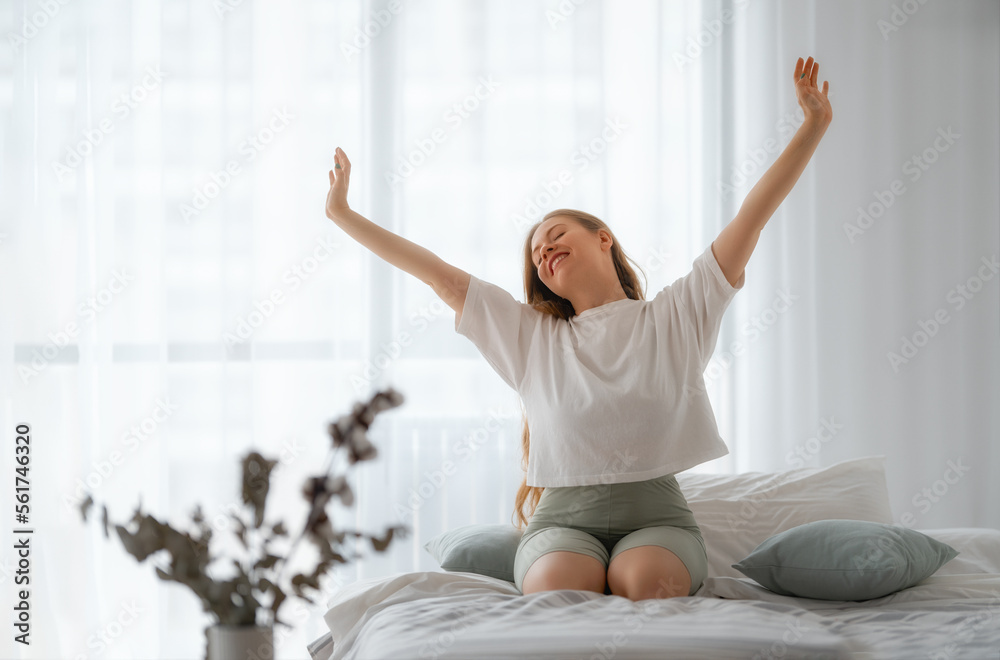 woman enjoying sunny morning