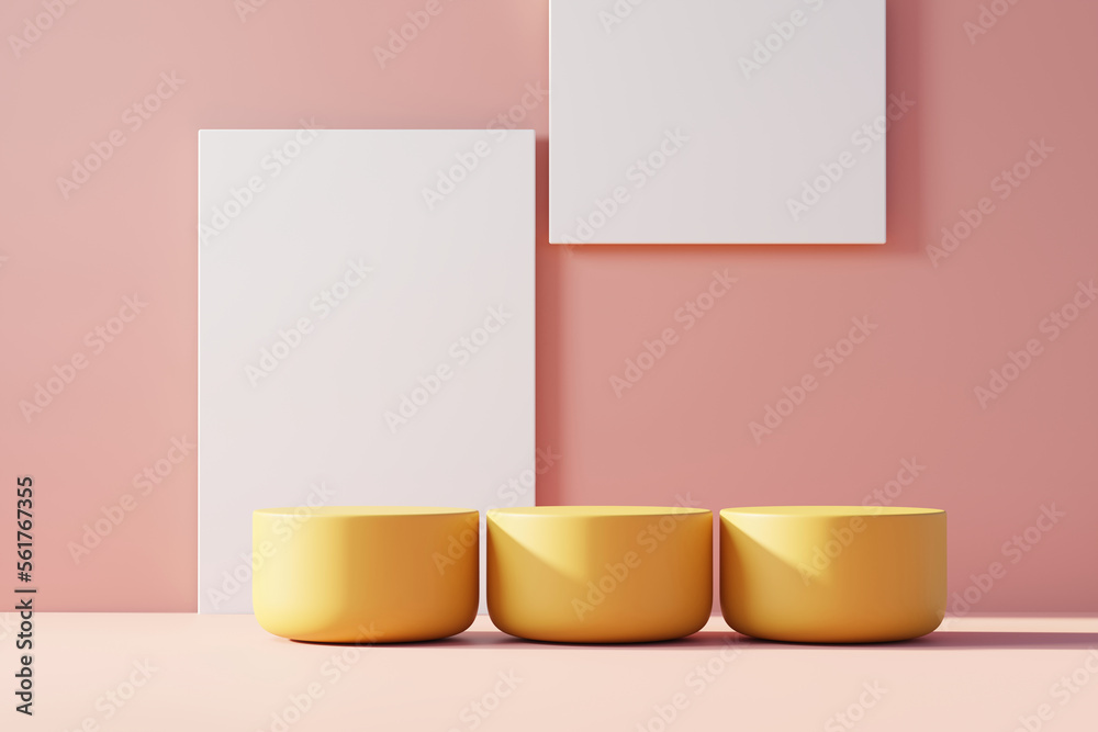 Abstract Minimal Modern Podium Platform For Product Display Showcase 3D Rendering