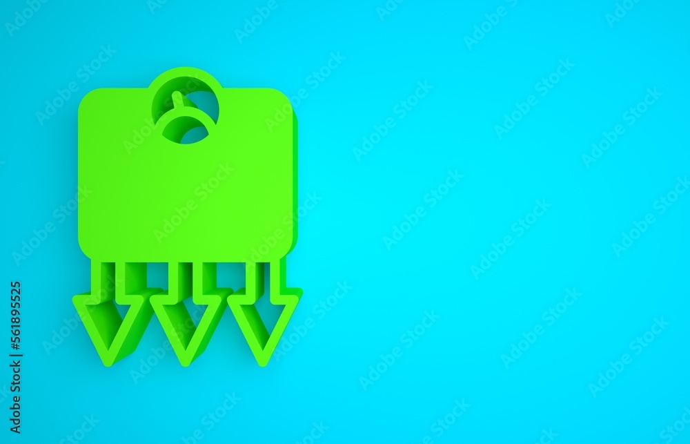 Green Weight loss icon isolated on blue background. Minimalism concept. 3D render illustration