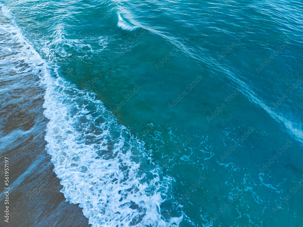 Sea surface aerial view,Bird eye view photo of waves and water surface texture,Turquoise sea backgro