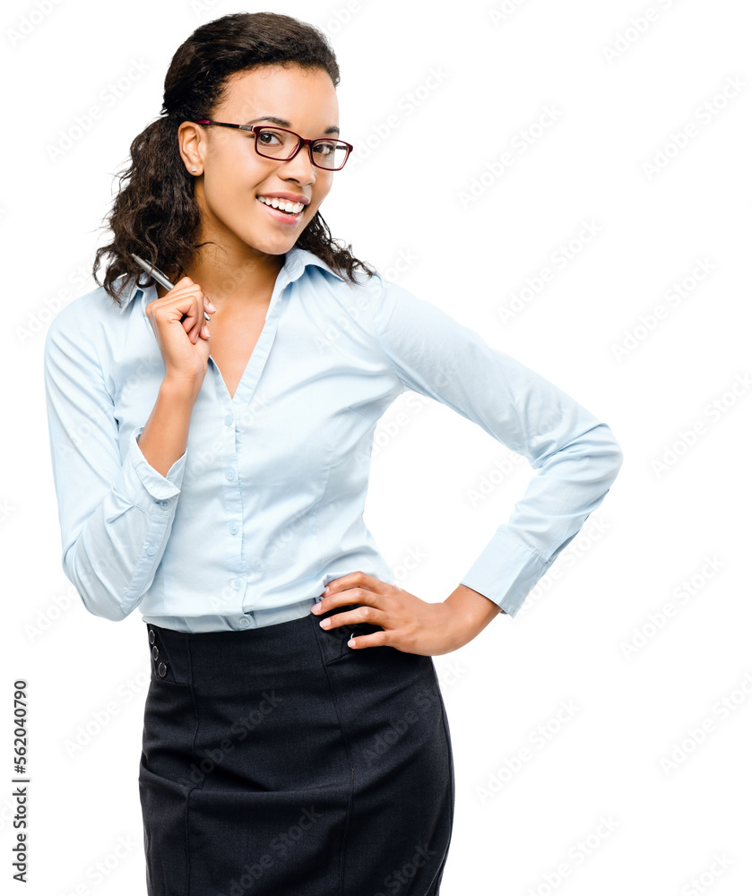 PNG of a young african businesswoman isolated on a PNG background.