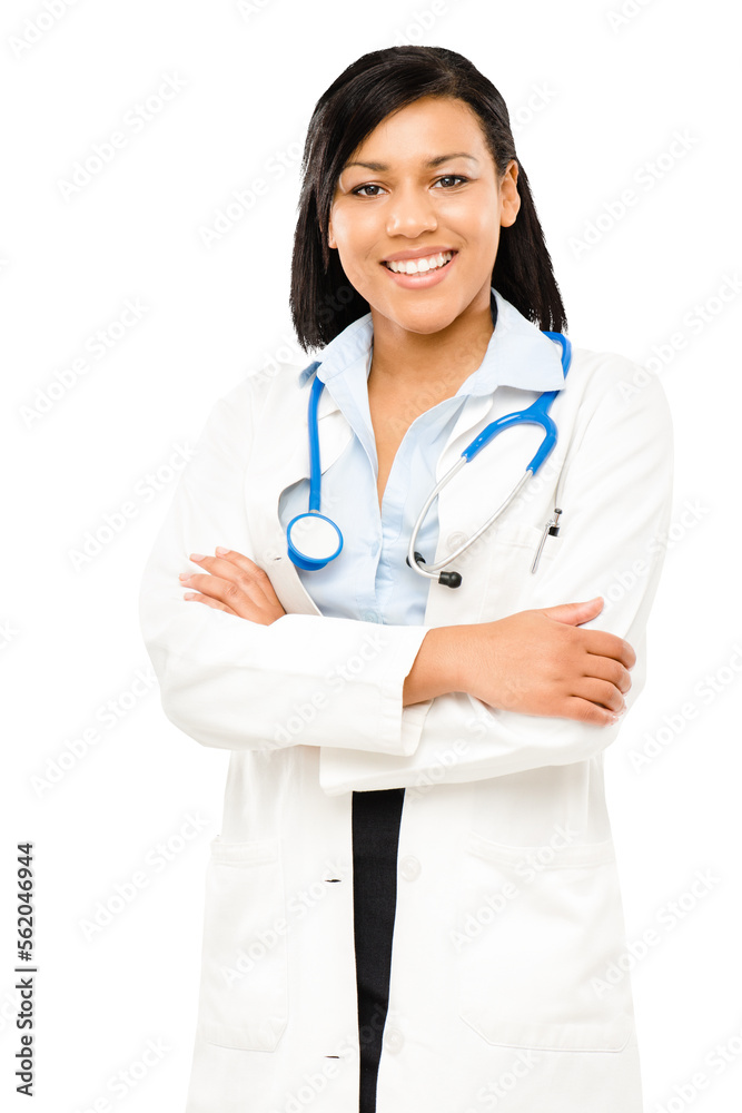 PNG of a young female doctor isolated on a PNG background.