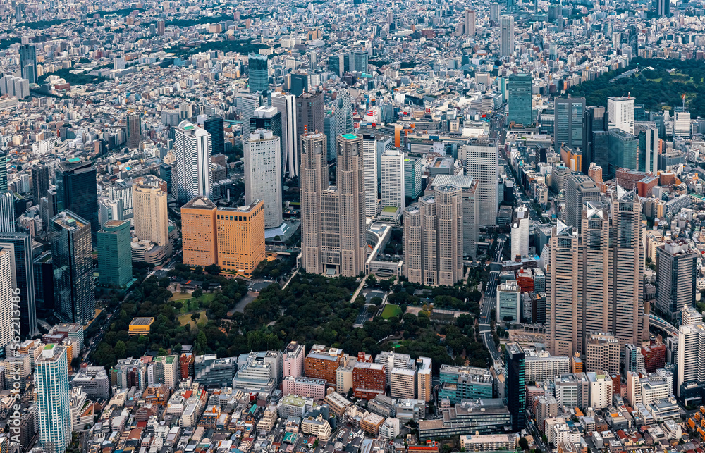 日本东京新宿鸟瞰图