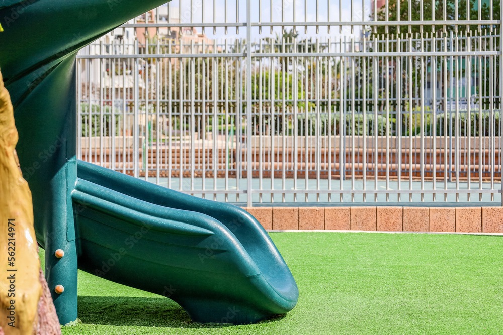 View of slide on childrens playground