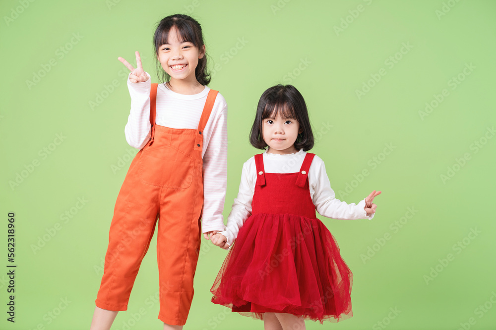 Image of young Asian child on background