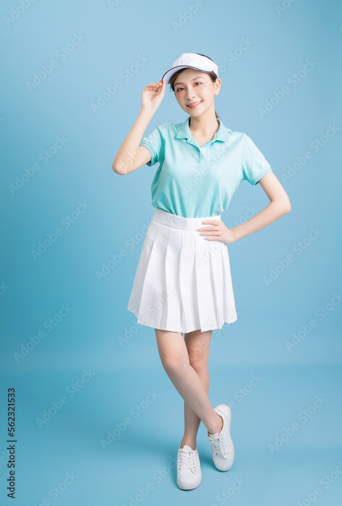 Image of young Aian girl with sporty wear