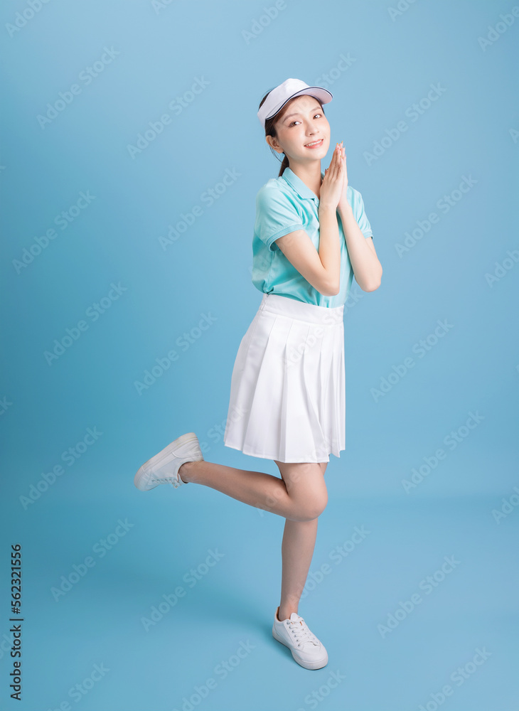 Image of young Aian girl with sporty wear