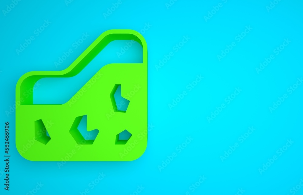 Green Ground icon isolated on blue background. Minimalism concept. 3D render illustration