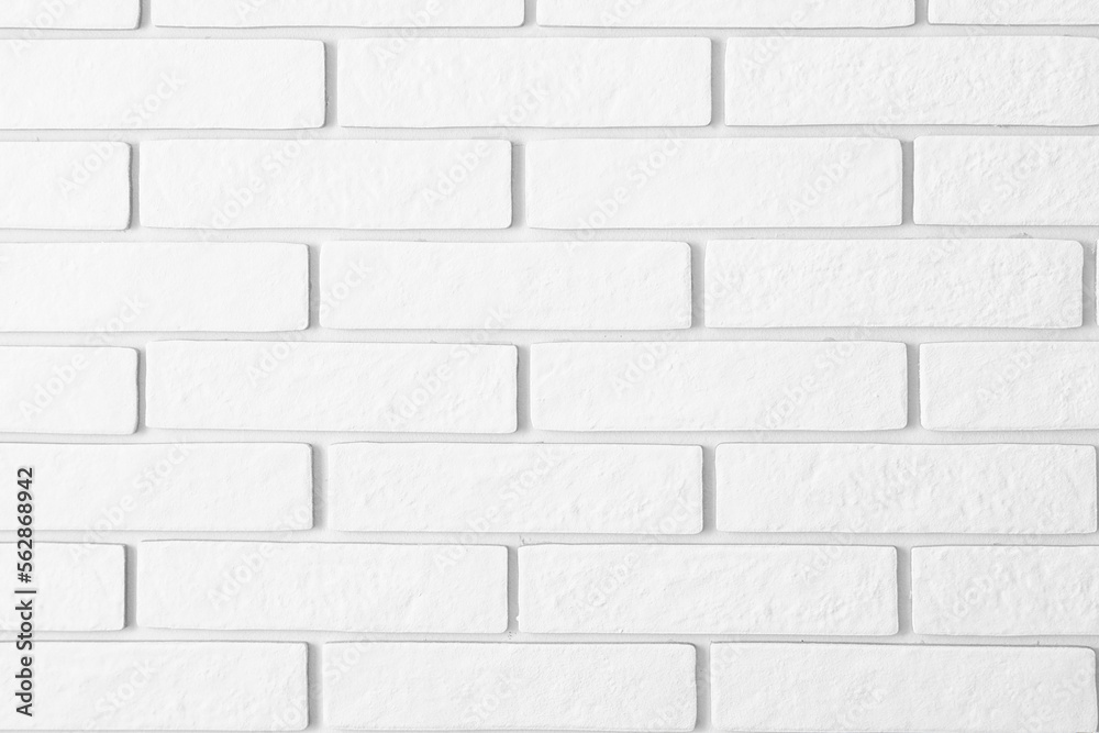 White brick wall as background, closeup