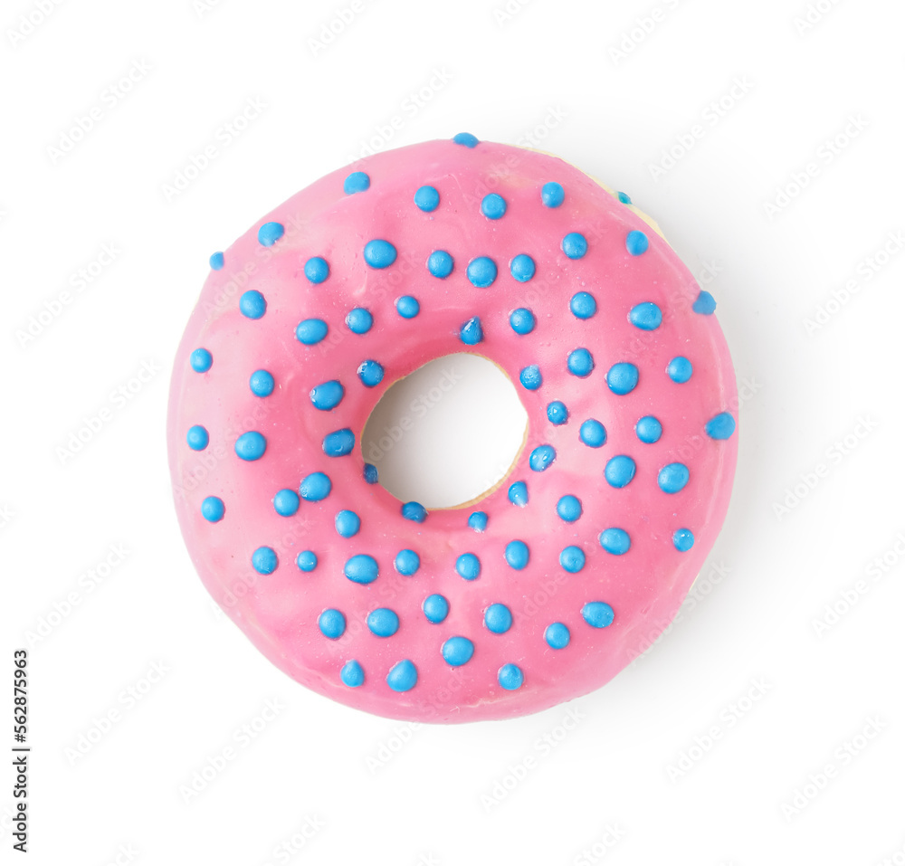 Tasty glazed donut with sprinkles isolated on white background