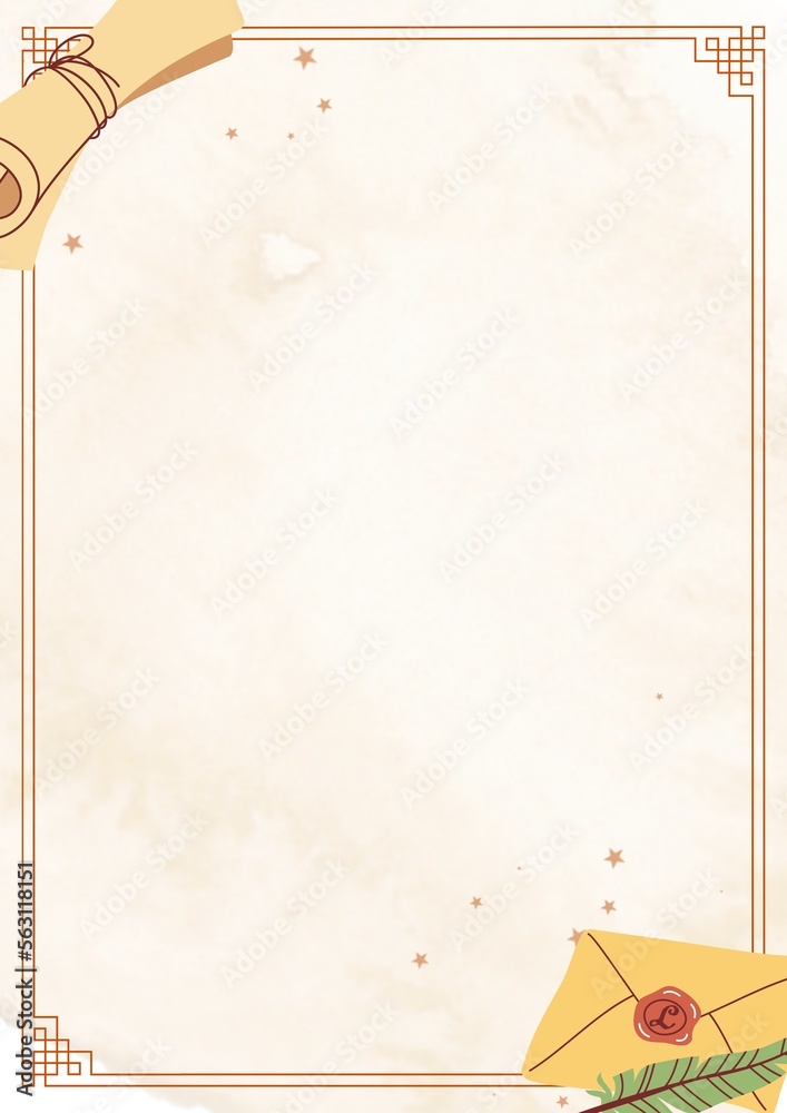 Brown Simple Old Literature Blank Page Border Document