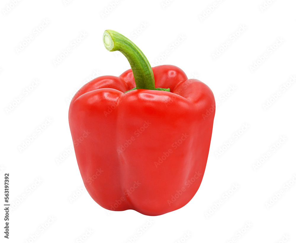 Red bell pepper isolated on transparent background. PNG