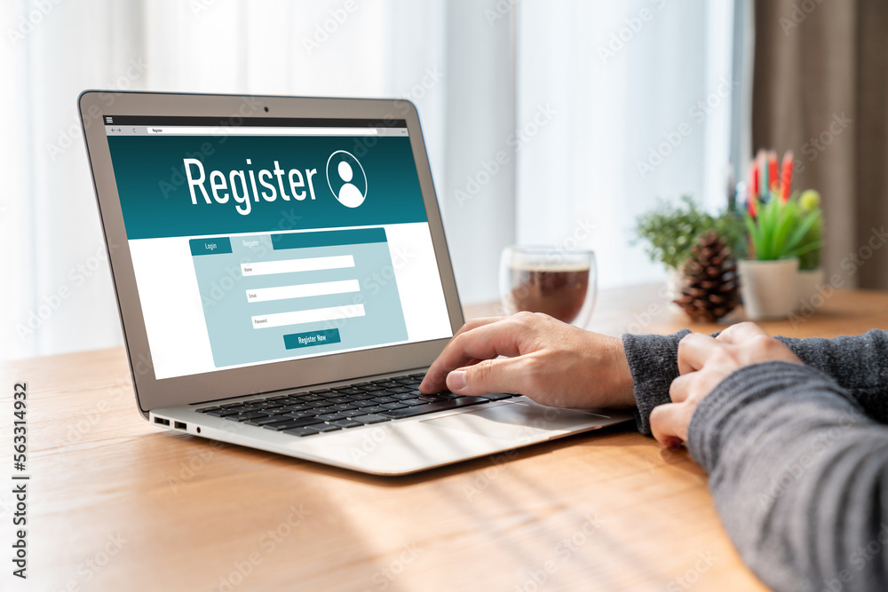 Online registration form for modish form filling on the internet website