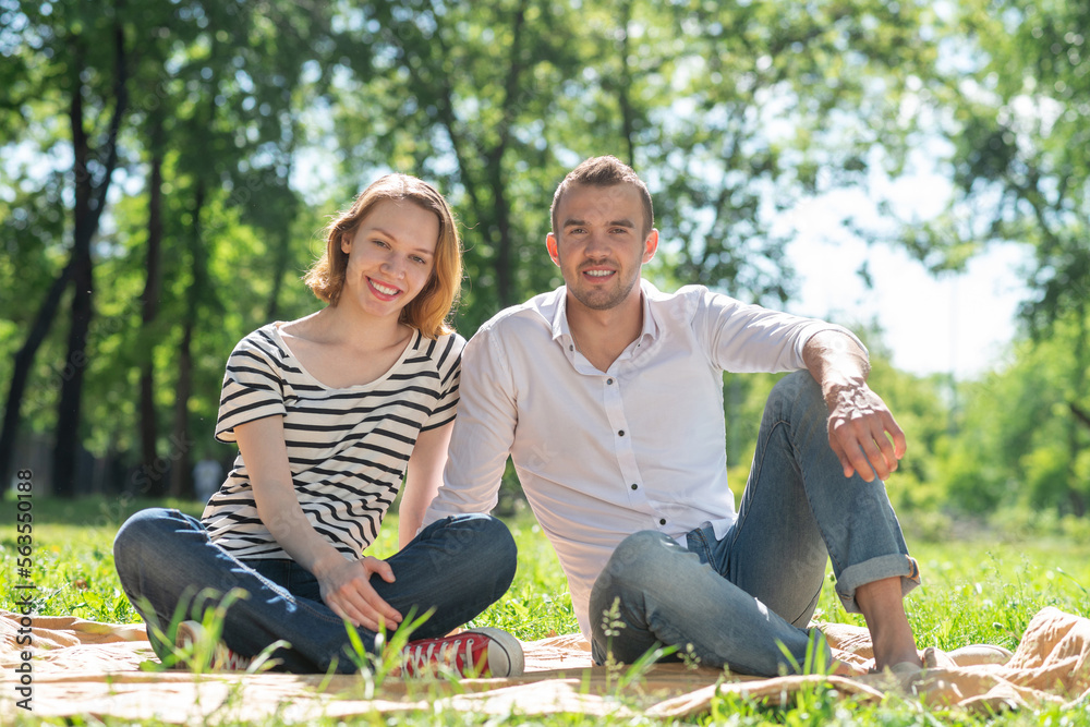 Couple on a picnic in the park