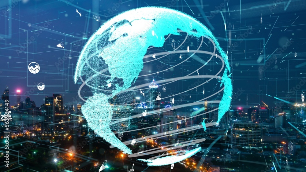 Global connection and the internet network alteration in smart city . Concept of future wireless dig