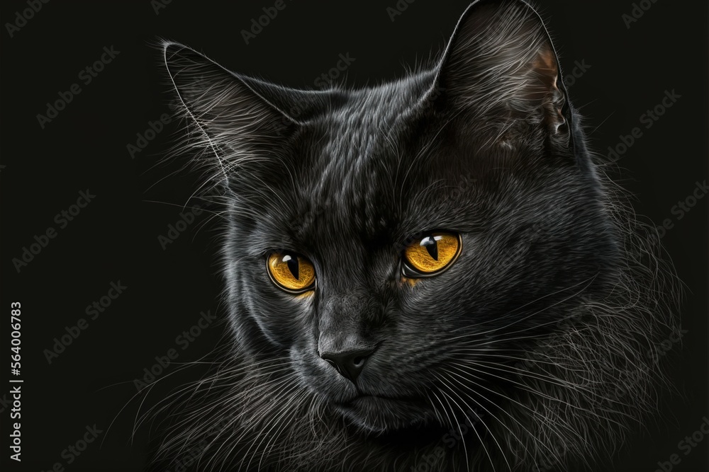 black cat portrait