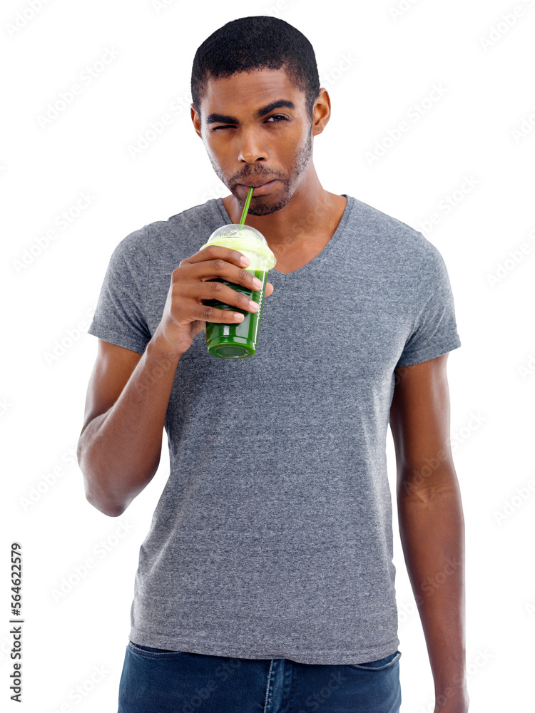 PNG Studio shot of a man drinking a wheatgrass smoothie