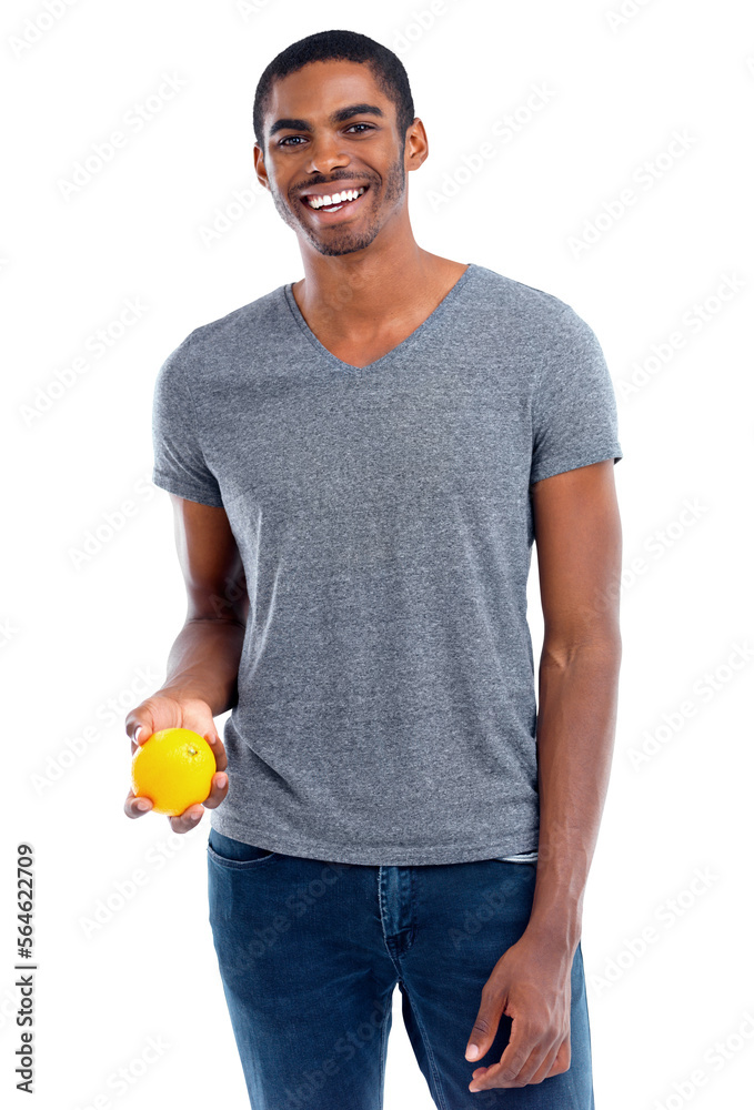 PNG Studio portrait of a handsome young man holding a lemon