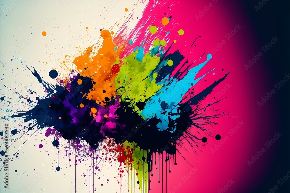 A colorful abstract paint splatter art background for project