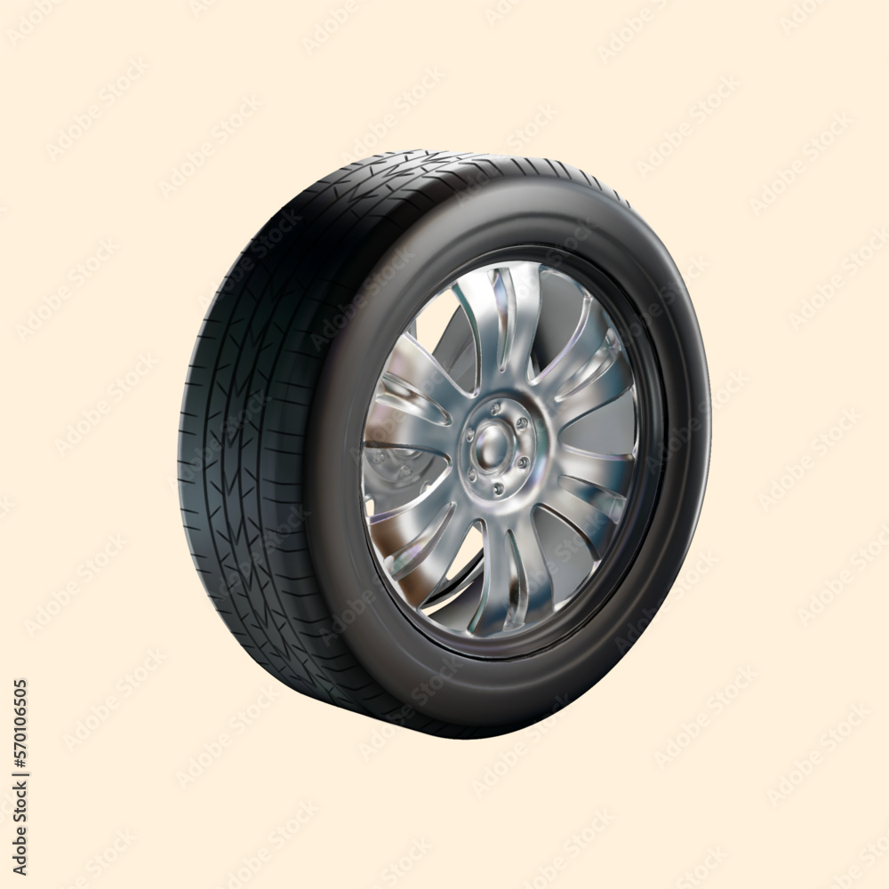 3D realistic tire element set