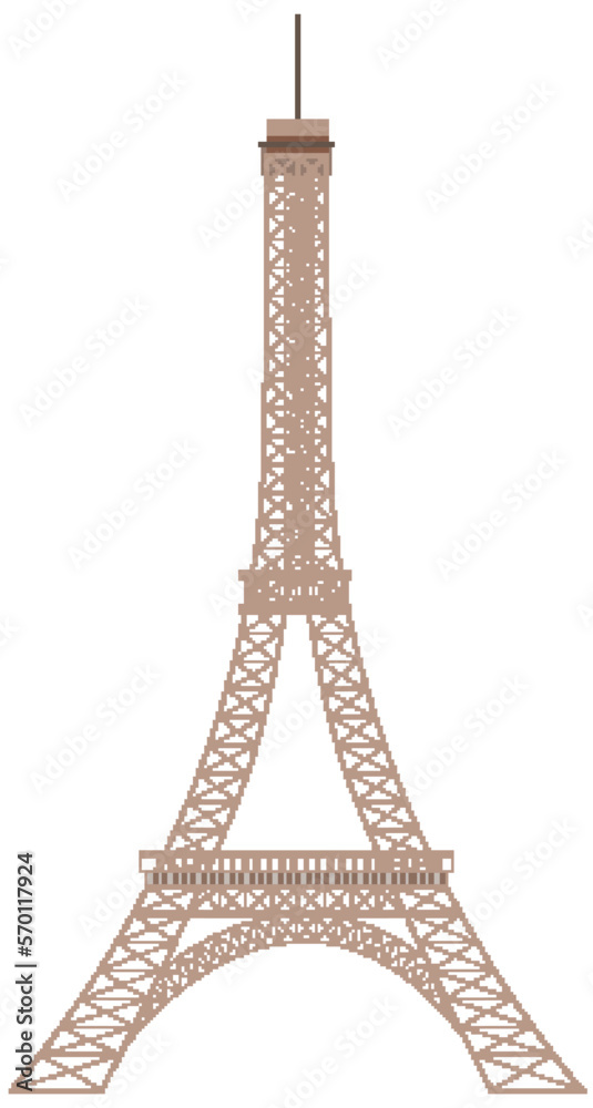 Eiffel Tower Paris Landmark on white background