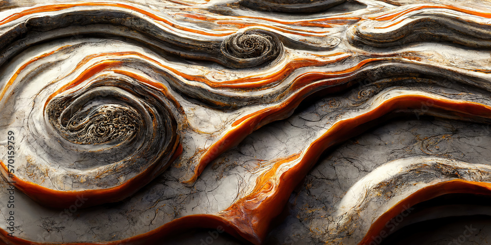 Sedate realistic marco detailed black and red alcohol ink ripples pattern in agate design. Closeup t