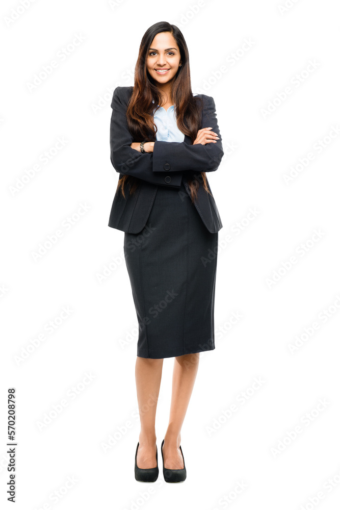 A gorgeous young indian business excutive or and entrepreneur looking confident with her hands cross