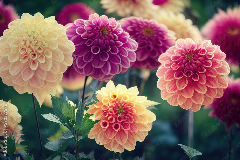 Dahlia flower banquet beautiful spectacular flower arrangement for background of wedding dinner love