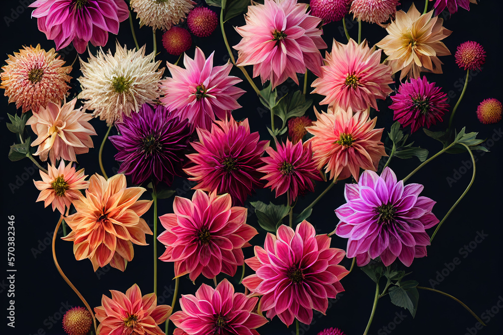 Dahlia flower banquet beautiful spectacular flower arrangement for background of wedding dinner love