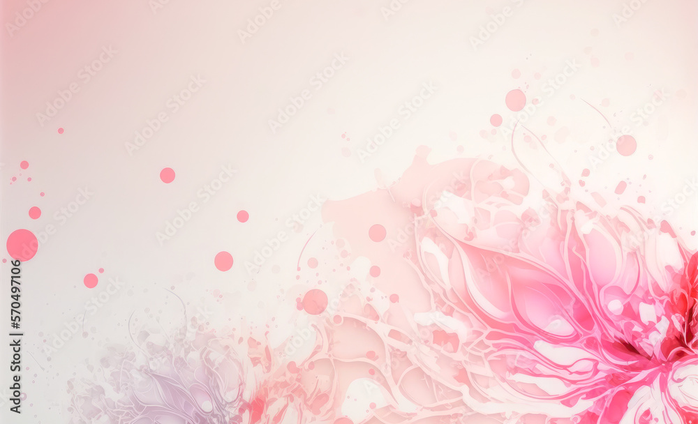 Abstract watercolor art background with pink flowers in style of watercolor paints design. Peculiar 