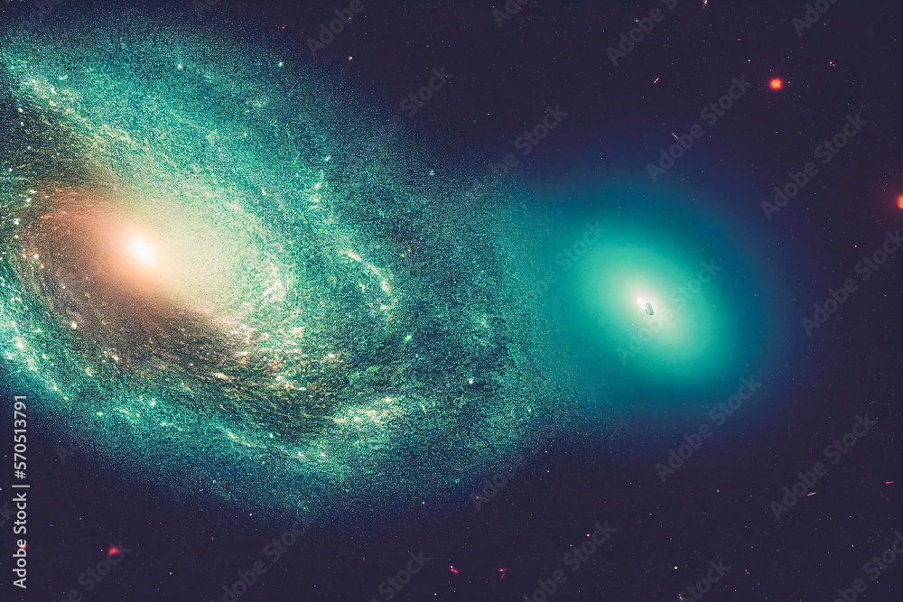 Splendid scenic outer space vibrant color starry galaxy universe in bizarre and fantasy cosmical lig