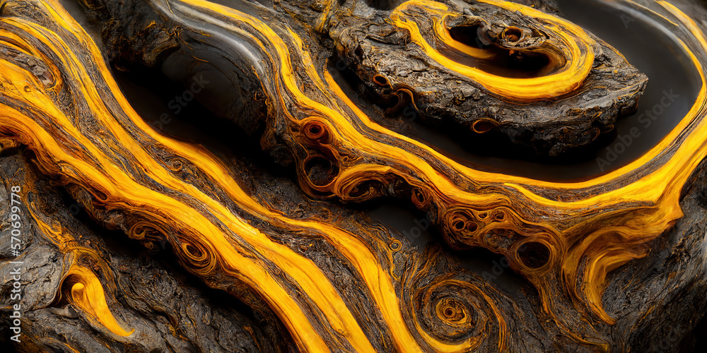 Sedate abstract marco luxurious black and gold solid turbulence wave. Swirled oil alcohol ink in mar