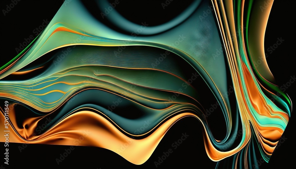  a computer generated image of a wave of color on a black background with a black background and a b