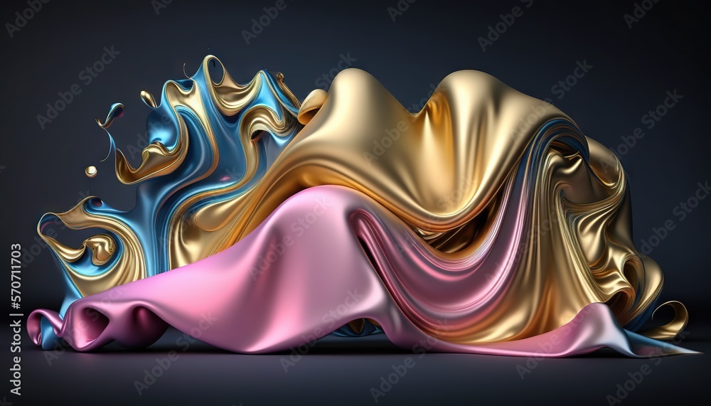  a very colorful and shiny object on a black background with a black background and a gold and pink 