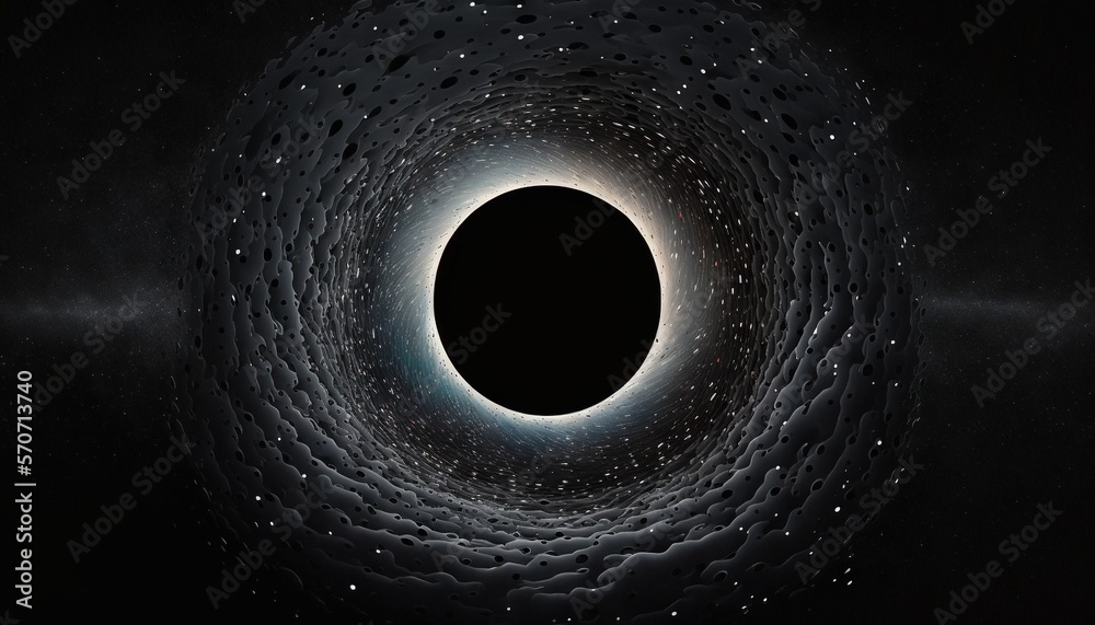  a black hole in the middle of a space filled with stars and a black hole in the middle of the space