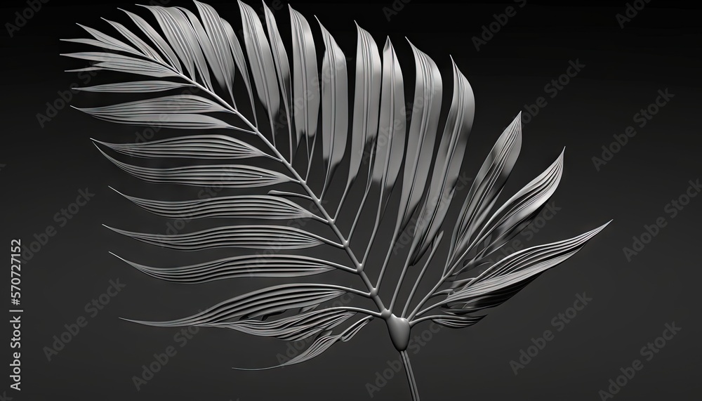  a silver leaf on a black background with a black background and a white background with a black bac