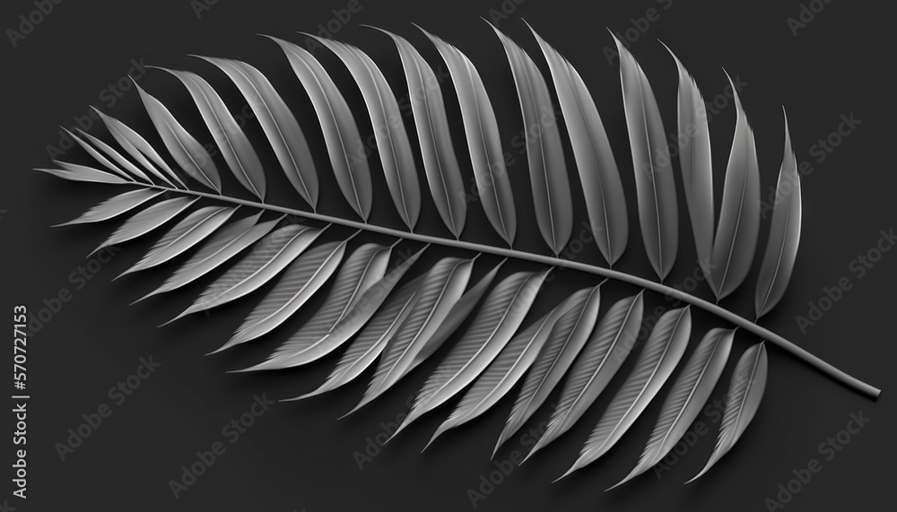  a black and white photo of a leaf on a black background with a shadow of a plant in the center of t