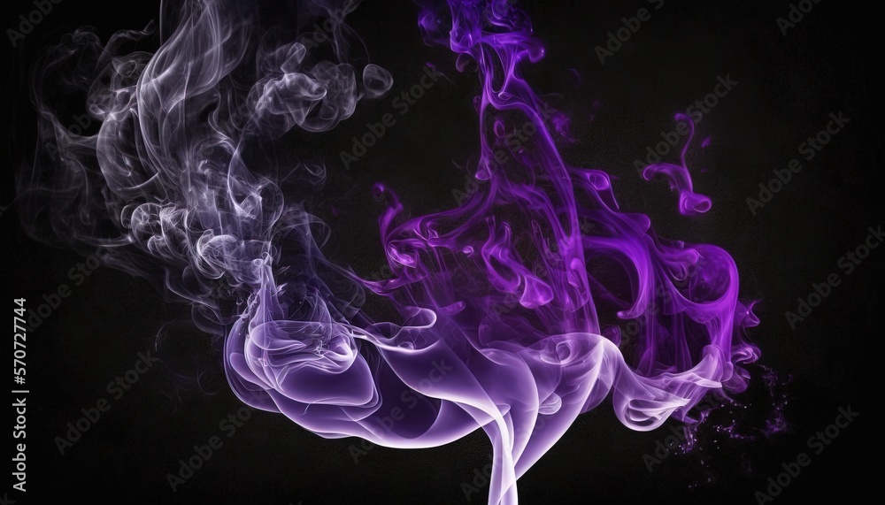  a purple and white smoke is on a black background with a black background and a black background wi