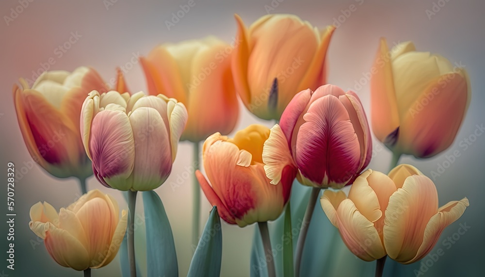  a bunch of flowers that are in a vase on a table with a blurry background of the flowers in the vas