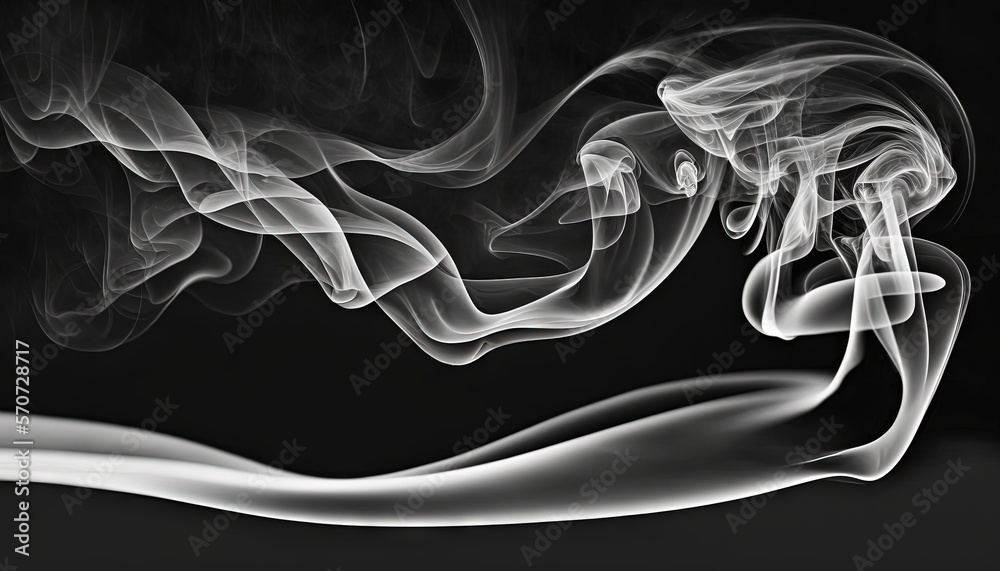  a black and white photo of smoke coming out of a pipe on a black background with a black background