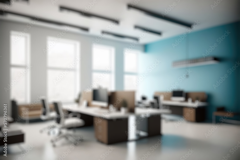 Blur background of modern office interior design . Contemporary workspace for creative business