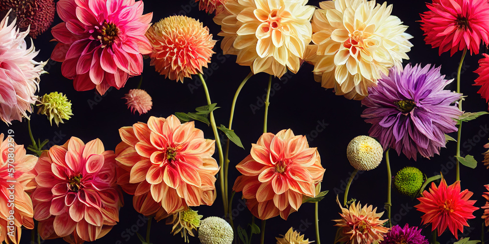 Dahlia flower banquet beautiful spectacular flower arrangement for background of wedding dinner love