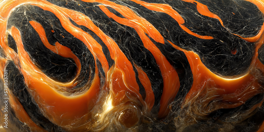 Sedate realistic marco detailed black and red alcohol ink ripples pattern in agate design. Closeup t