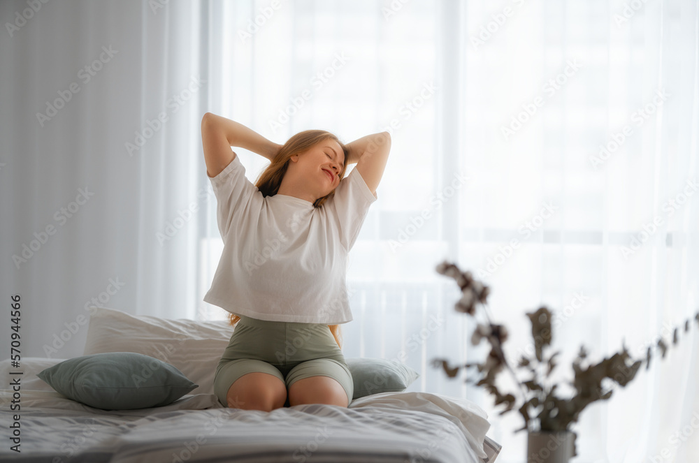 woman enjoying sunny morning