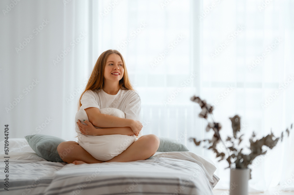 woman enjoying sunny morning