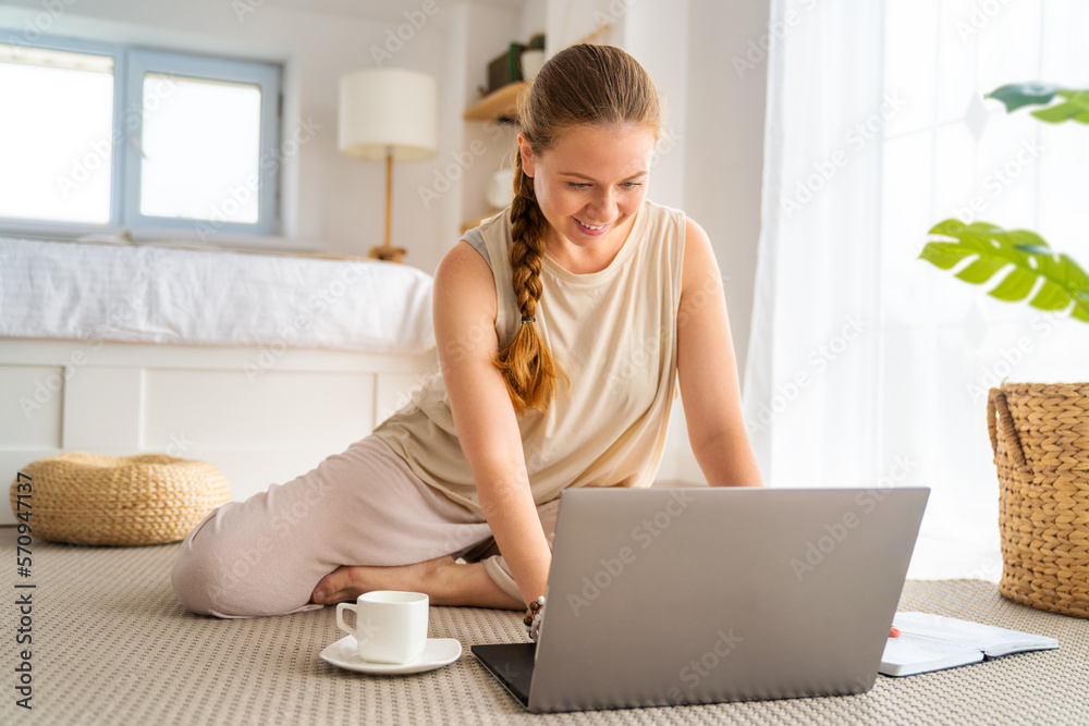 woman working on a laptop