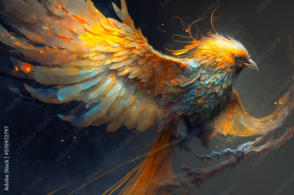 Mythological Phoenix. Created with Generative AI technology.