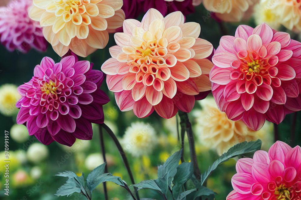 Dahlia flower banquet beautiful spectacular flower arrangement for background of wedding dinner love