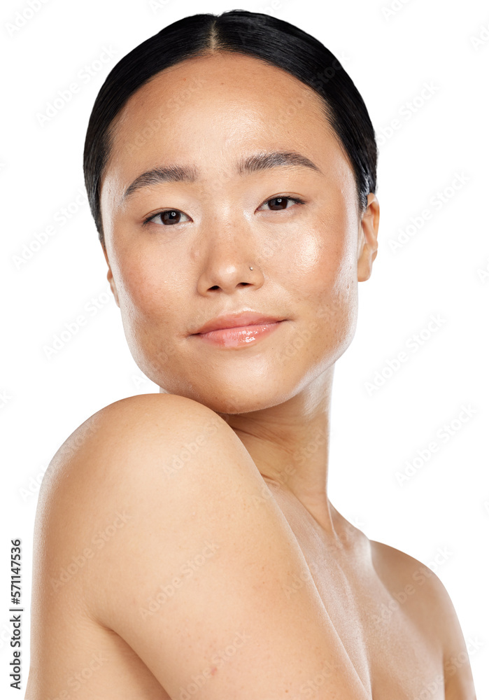 An young korean model with natural beautul and healthy skin posing for beauty products, spa and skin